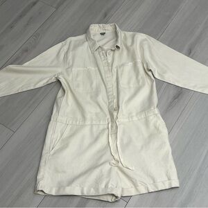 Aerie Women's Romper Long Sleeve Cream Sz L